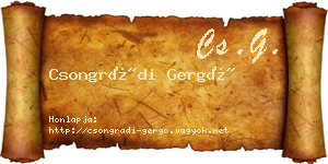 Csongrádi Gergő névjegykártya